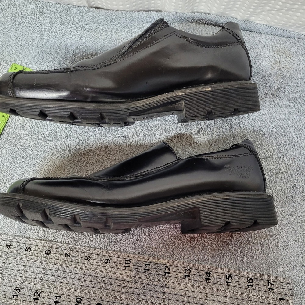 Dr. Martens 9A50 Black Leather Square Toe Slip On Loafers Mens 12 - Picture 2 of 7